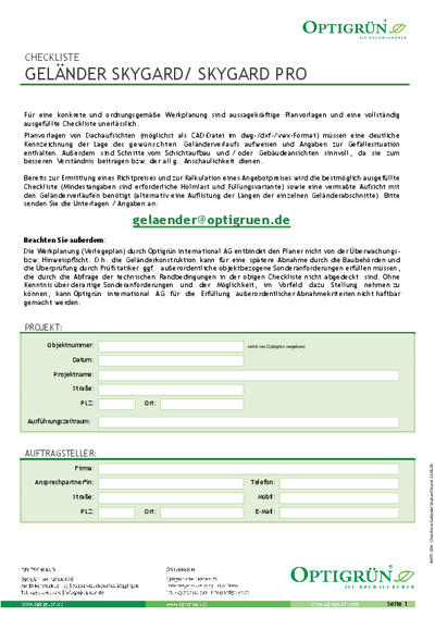 Checkliste Geländersystem SkyGard (pdf)